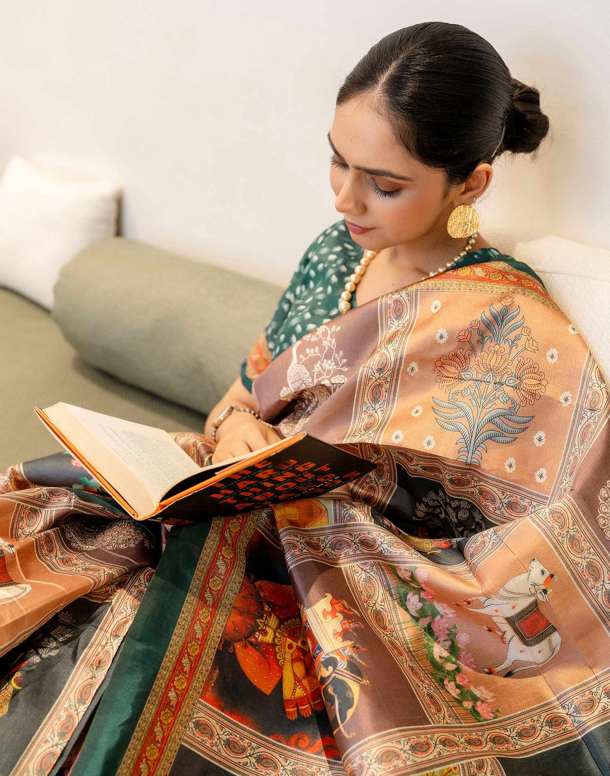 Ready To Wear Multicoloured Silk Printed Saree